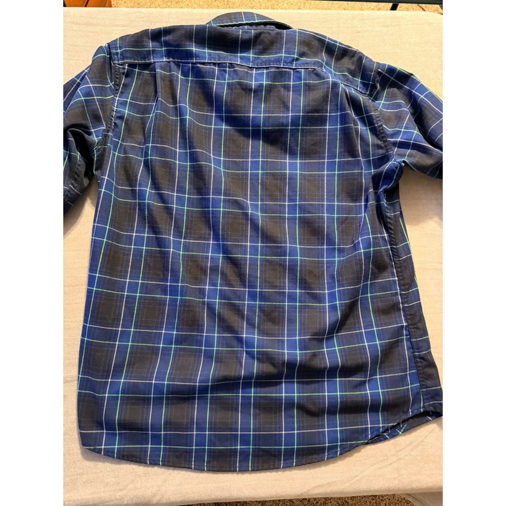 Eddie Bauer Plaid Shirt Mens L Blue Long Sleeve Button Up‎ Outdoor Hiking Casual - Picture 6 of 6